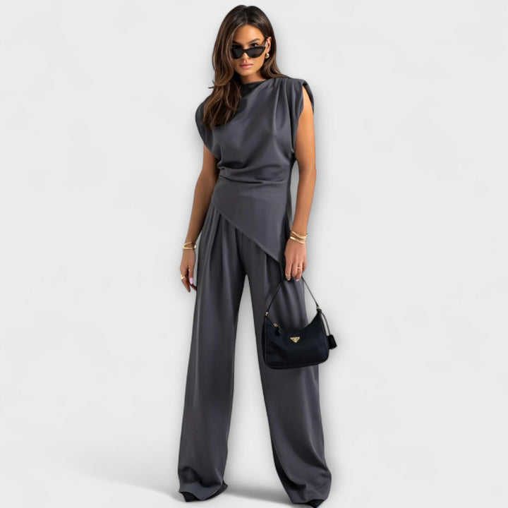 Szofia - Asymmetrical Set with Draped Shoulders