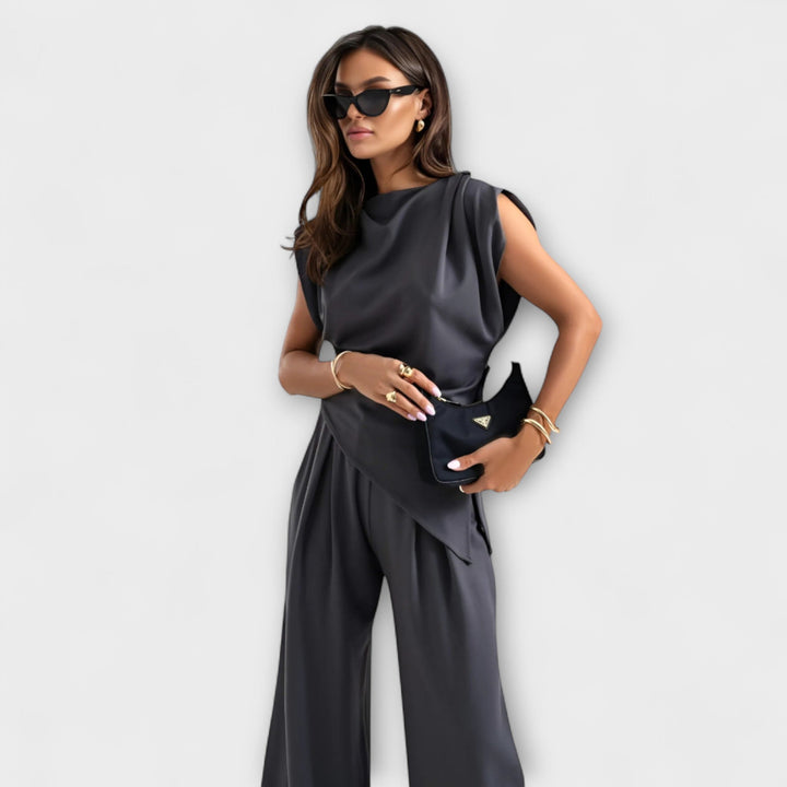 Szofia - Asymmetrical Set with Draped Shoulders