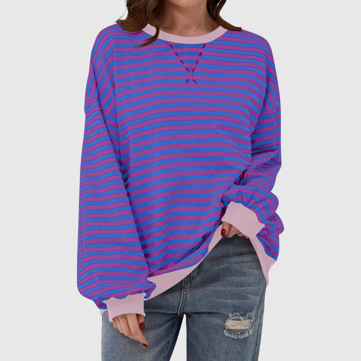 LUKA – Laza, Csíkos, Hosszú Ujjú Blúz