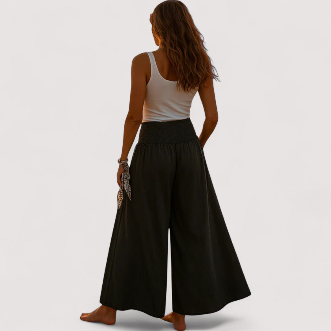 Nina - Magas Derekú Farmernadrág, Széles Szár