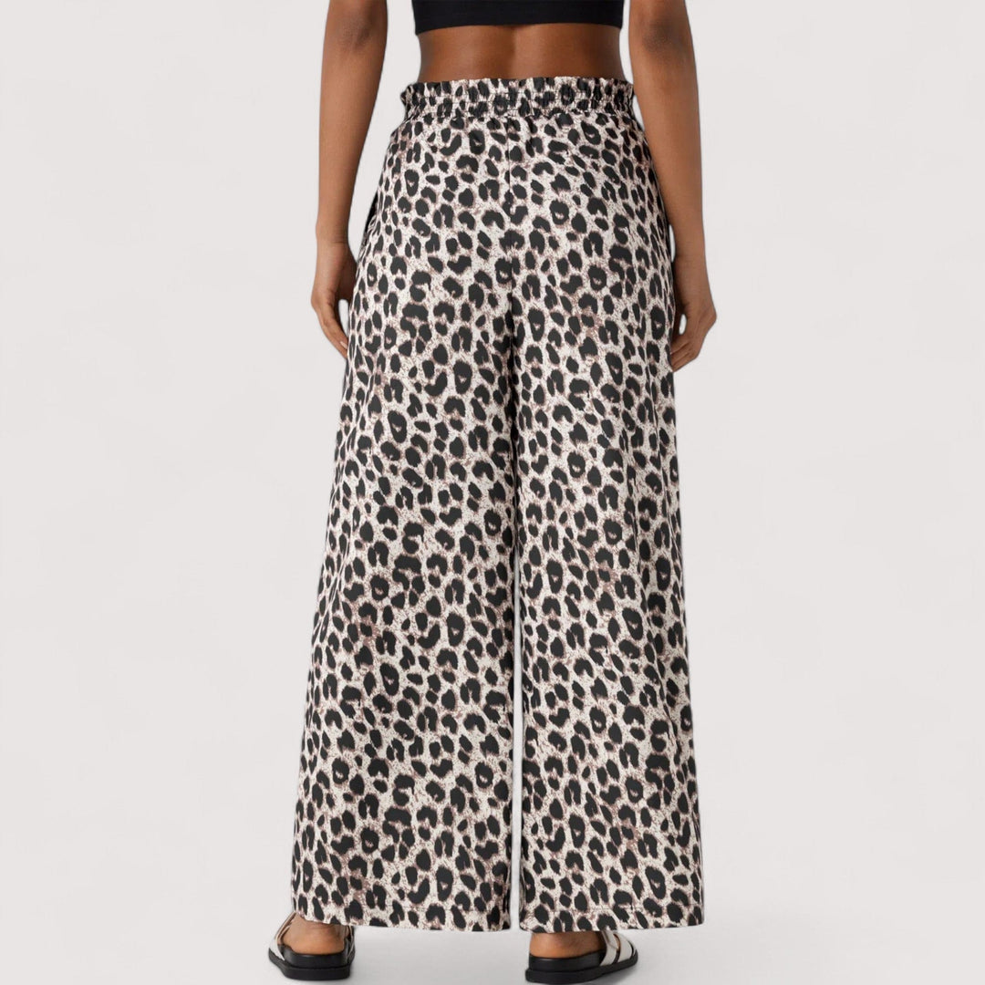 Nelli - Batikolt-mintázatú Széles-szárú-nadrág Magas-derék Kialakítási-reszletek Stílus