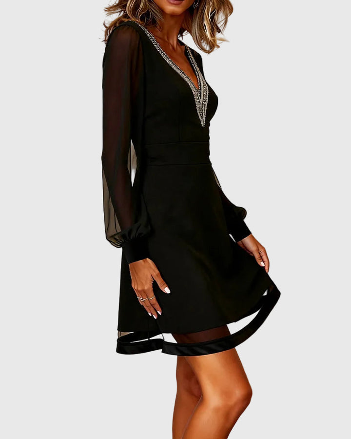 Karcsúsító Ruha V-nyakkal és Betétekkel