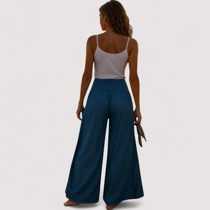 Nina - Magas Derekú Farmernadrág, Széles Szár