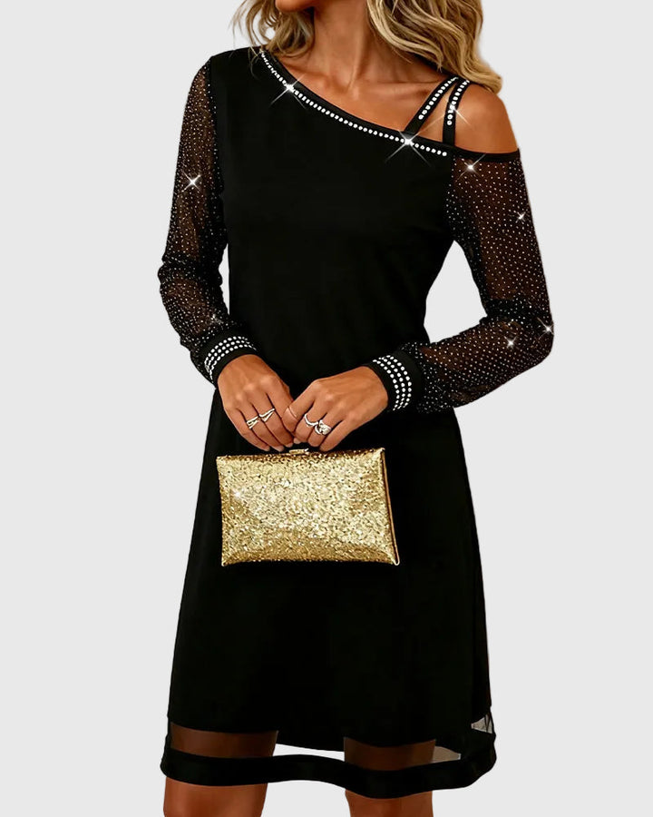 Lívia - Aszimmetrikus strasszos termo ruha