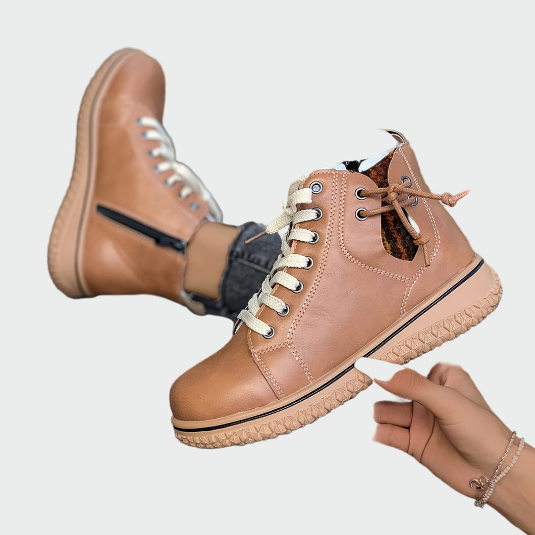 Ortopéd bőr csizma bokájig