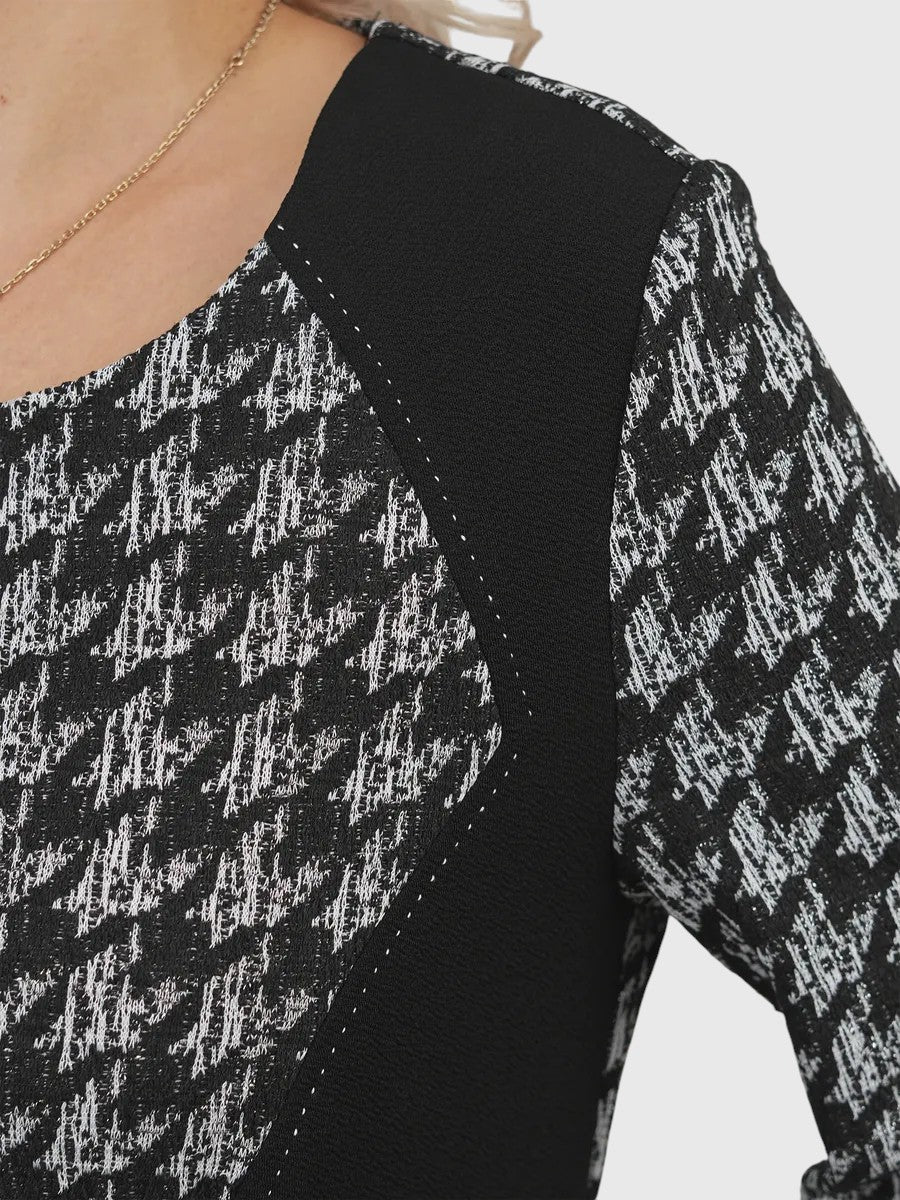 LYSA - Stílusos Mintás Midi Ruha