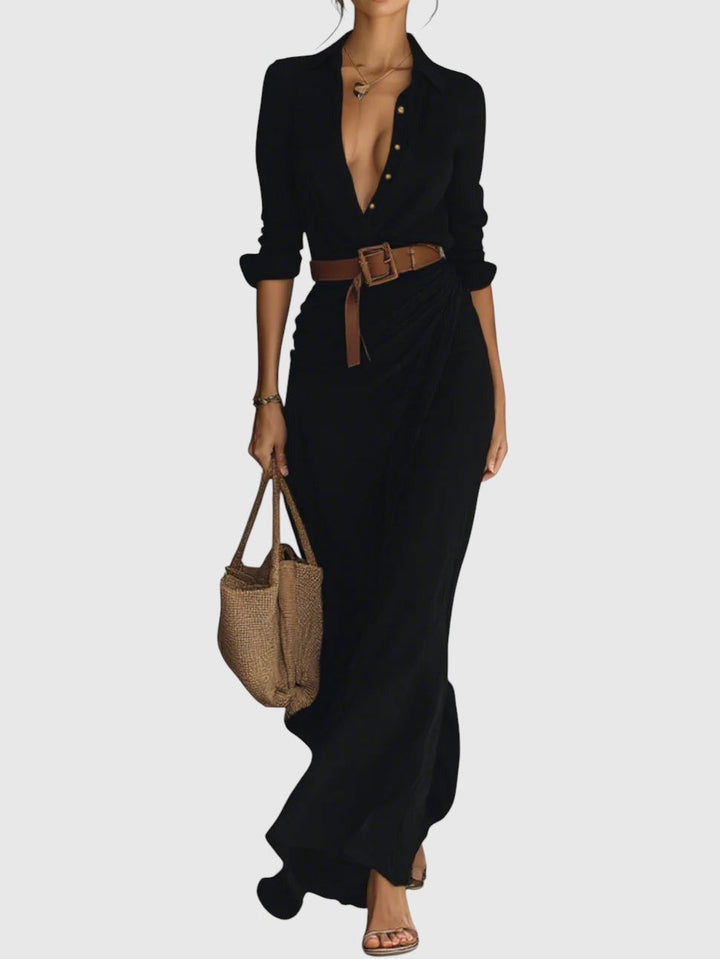 Klára – Elegáns dekoltázsú ruha