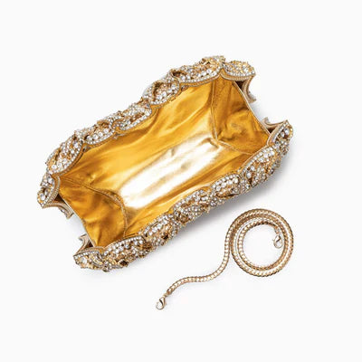 Korinna - Táska Kristályokkal Csomóval Pánttal Kialakítás Részletek