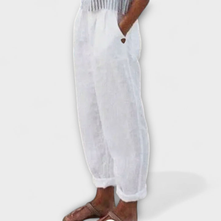 Klára - Puha derékú nadrág oldalsó zsebekkel