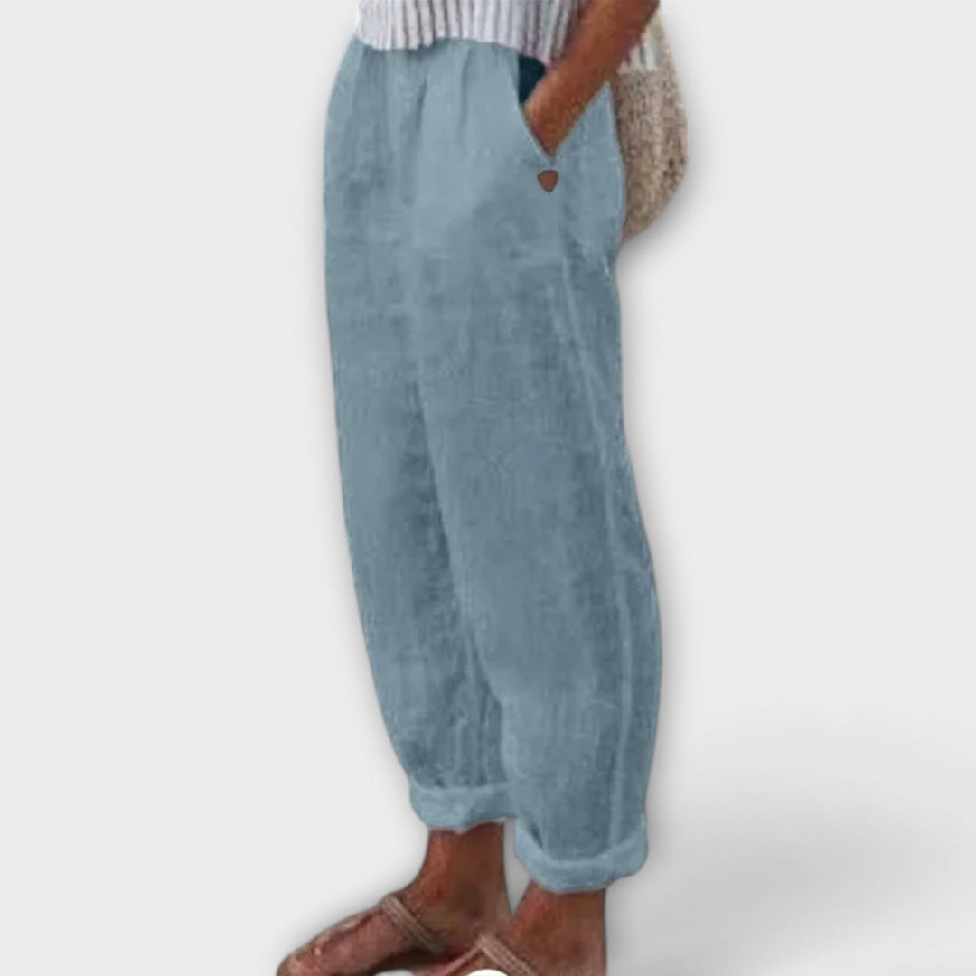 Klára - Puha derékú nadrág oldalsó zsebekkel