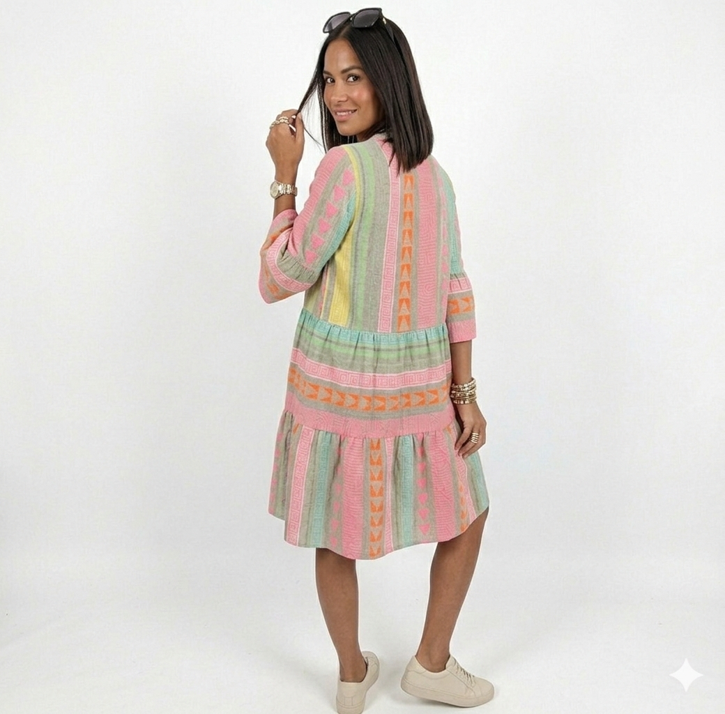 Lucy - Mintás Laza Midi Ruha