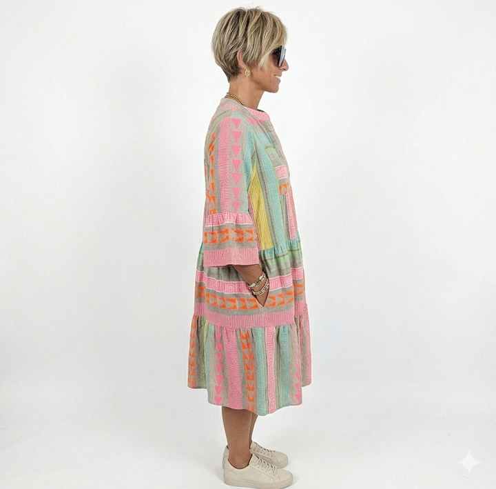 Lucy - Mintás Laza Midi Ruha