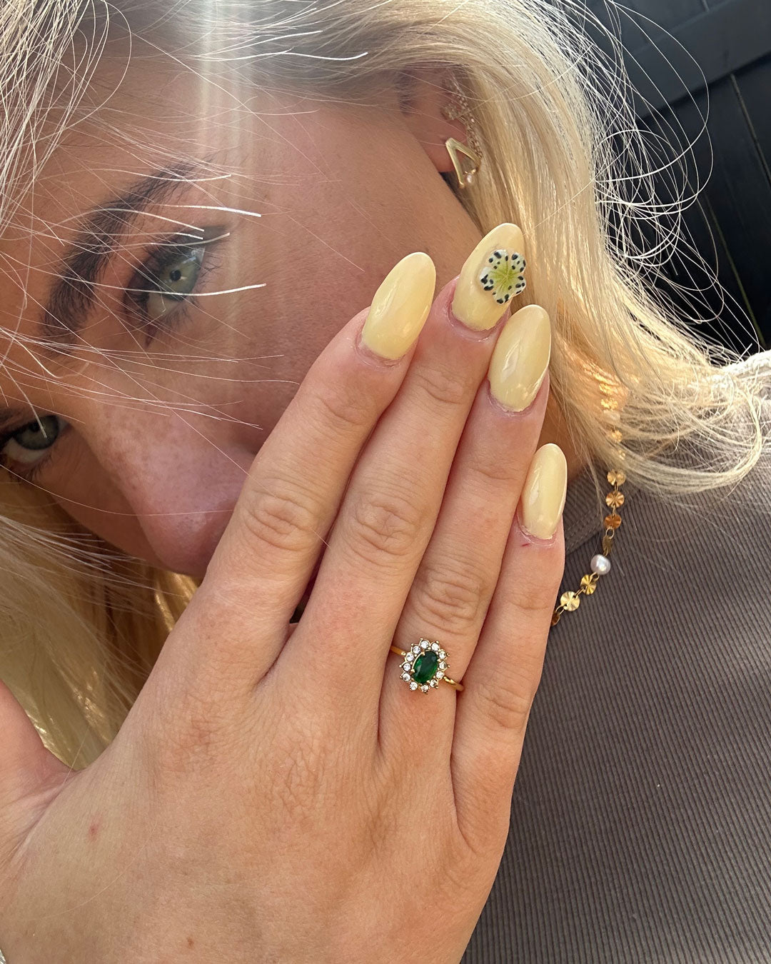 Amaryelle - Zöld Zirconia Gyűrű 18K Arany