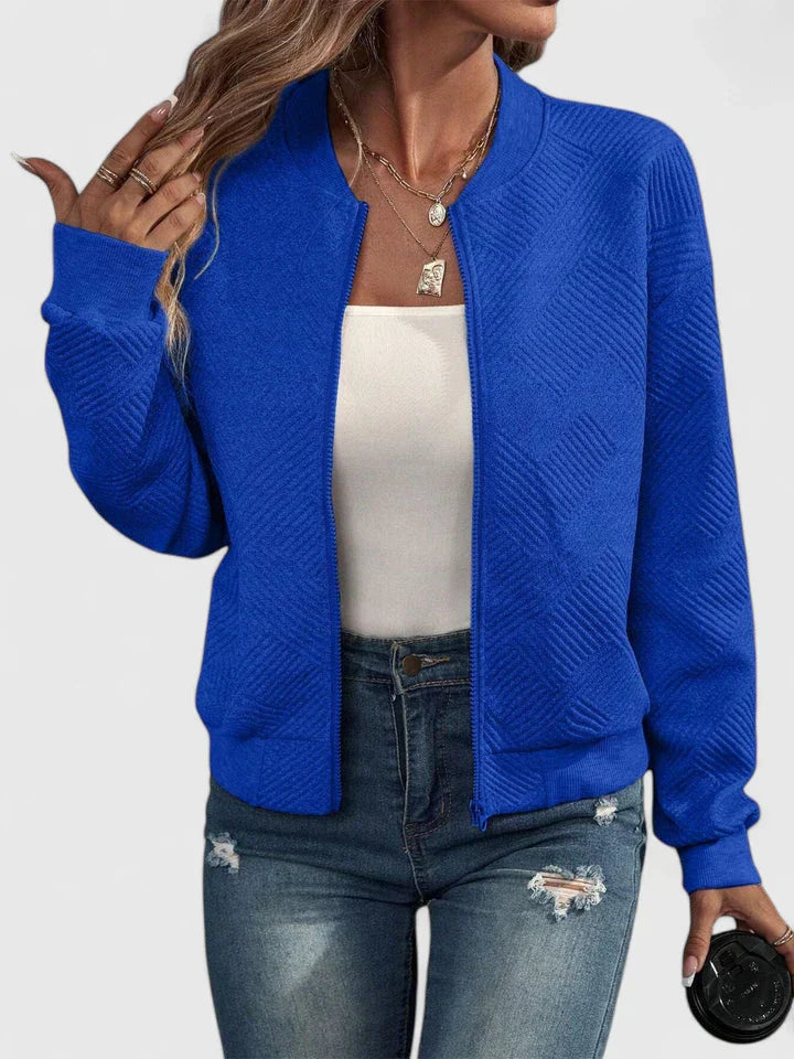 Mia - Dzseki GeometrikusTextúraMintázat KönnyűKialakítás BomberStílus KényelmesÉrzet Sokoldalú