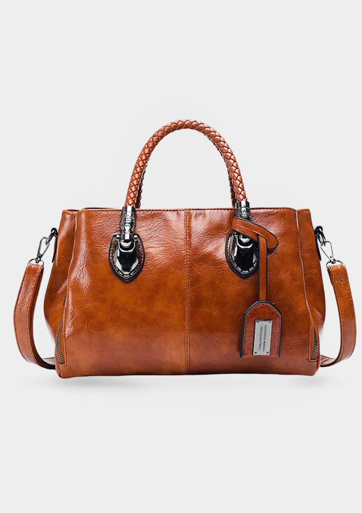 Lilla - Női Táska Fonott Fogantyúkkal Használatra