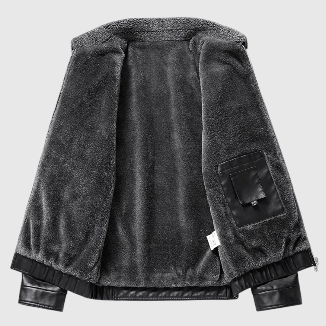 György - Férfi Bőrkabát Oldalzsebek