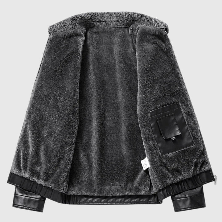 György - Férfi Bőrkabát Oldalzsebek