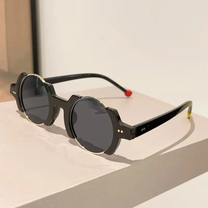 Richárd - Napszemüveg Formázott Kerek Keretekkel Rétegzett Lencsékkel