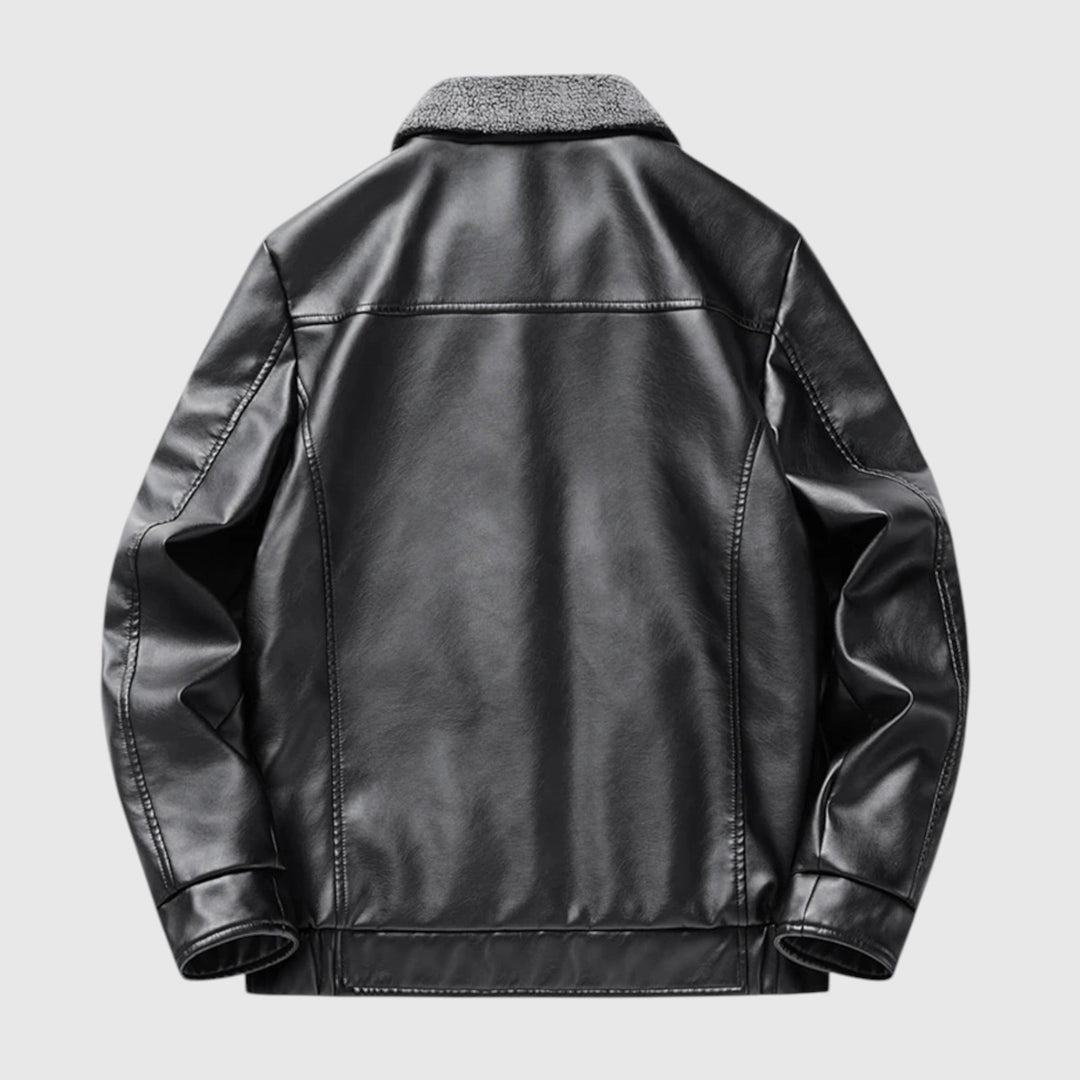 György - Férfi Bőrkabát Oldalzsebek