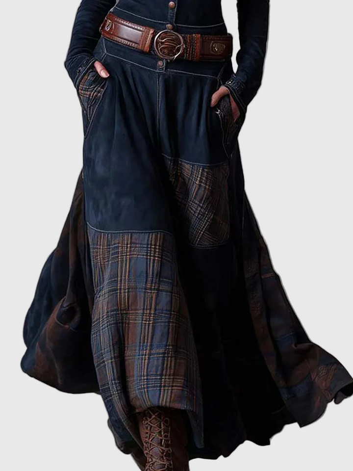 Isabelle - Velúr maxi ruha övvel