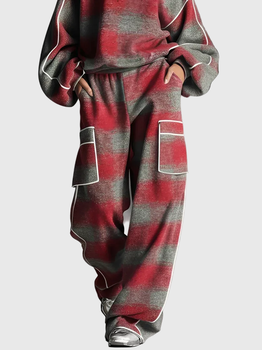 Louise - Kockás, Színblokkolt Kétrészes Szett