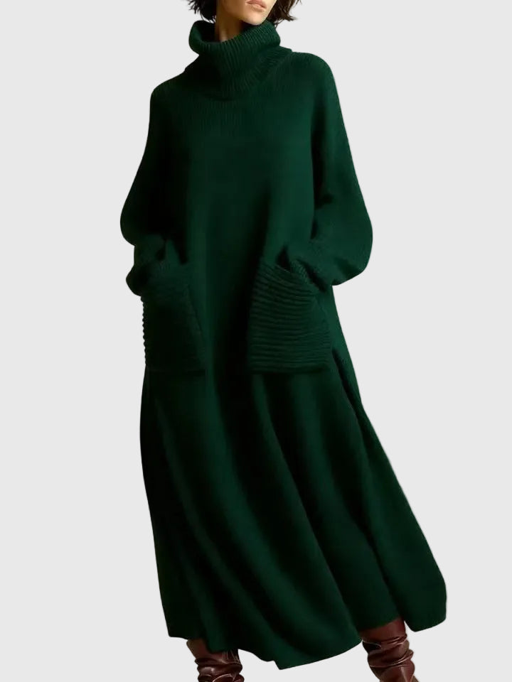 Alia – Magas Nyakú, Hosszú Ujjú Gyapjú Kötött Ruha