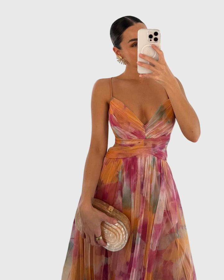 Giselle - Virágmintás Maxi Ruha