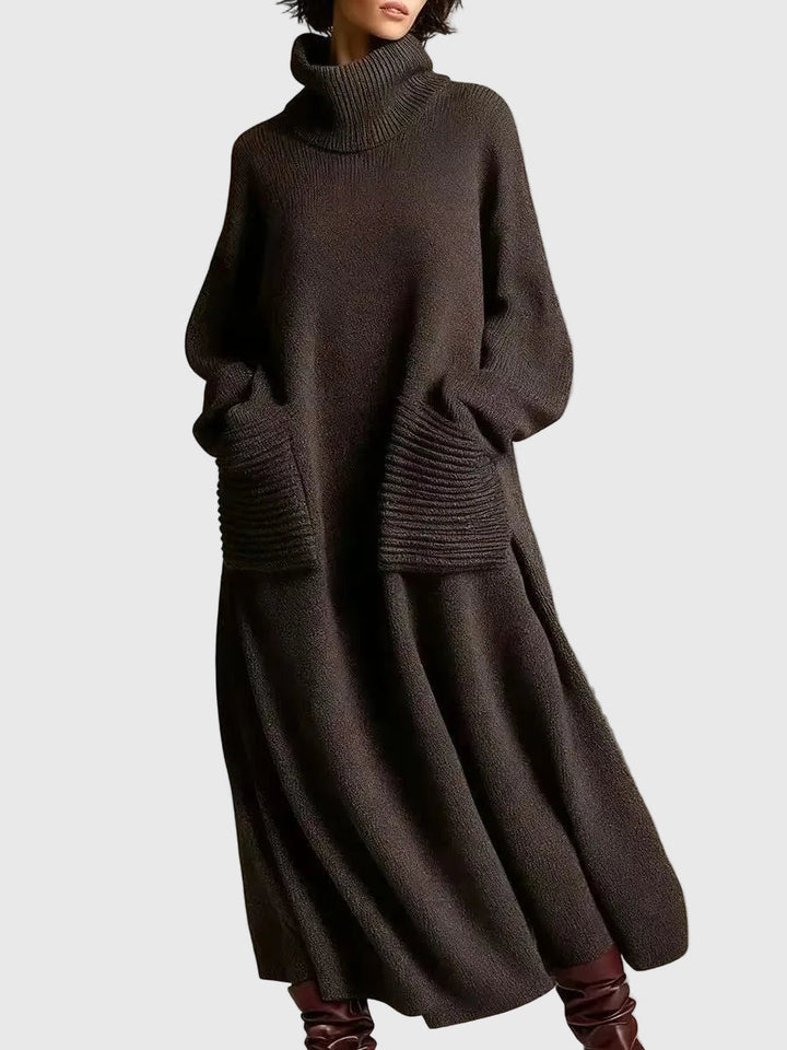 Alia – Magas Nyakú, Hosszú Ujjú Gyapjú Kötött Ruha