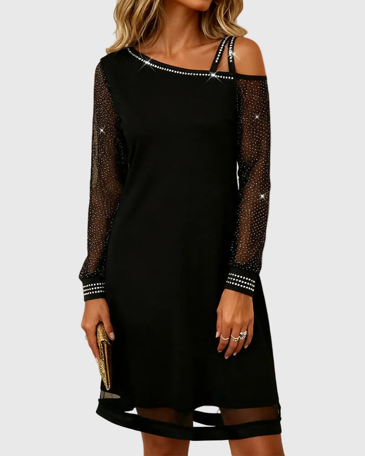 Lívia - Aszimmetrikus strasszos termo ruha