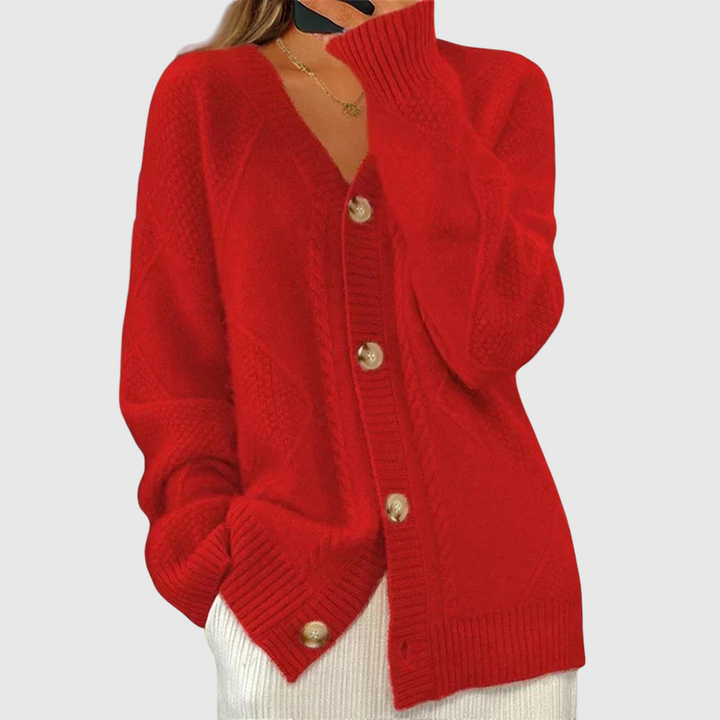 Elóiz - Kötött Mintás Kényelmes Kardigán