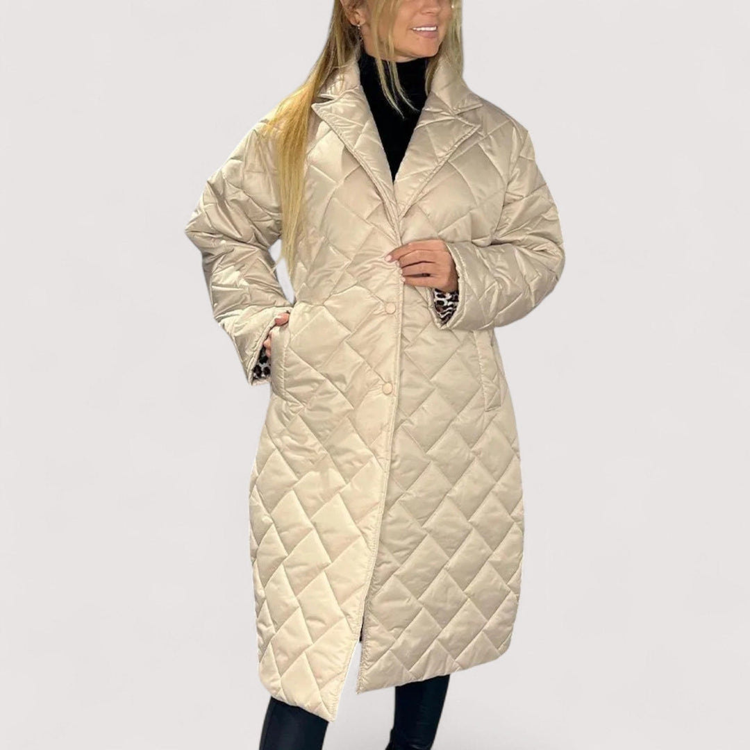 Ofira - Kétoldalas steppelt kabát leopárd béléssel