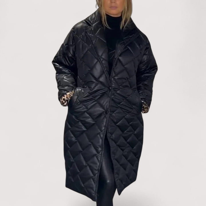 Ofira - Kétoldalas steppelt kabát leopárd béléssel