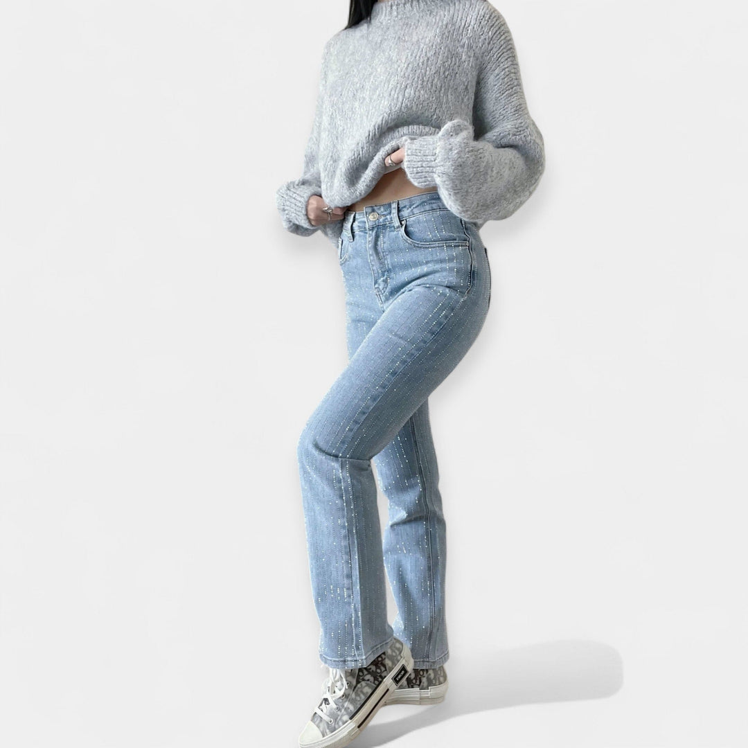 Suri - Farmernadrág Fényes Felület Nőies Szabás