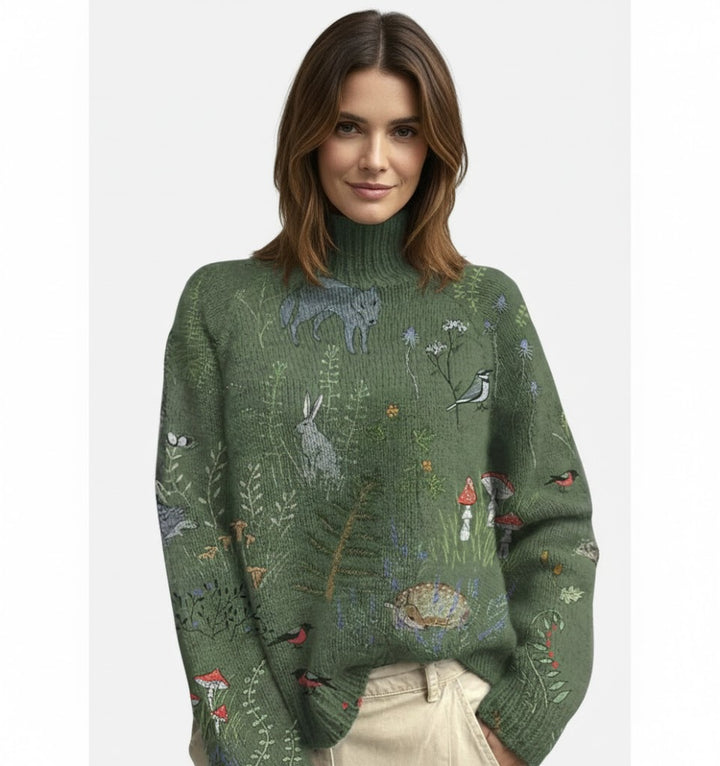 Aimelie - Elegáns Garbós Pulóver