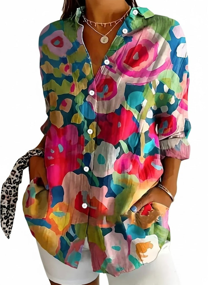 Rina - Blúz színes mintával