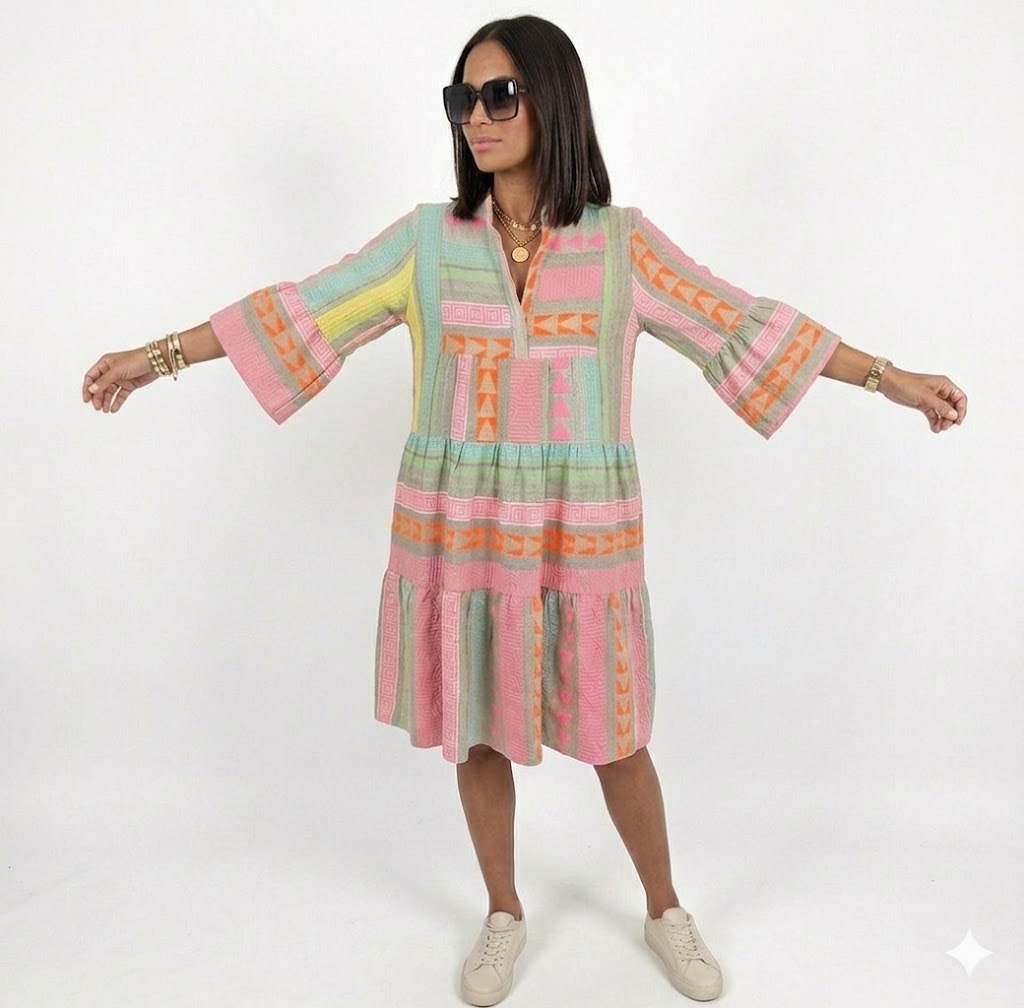 Lucy - Mintás Laza Midi Ruha