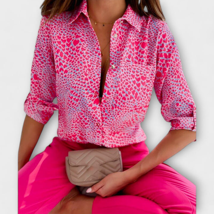 Viktória - Blúz hagyományos gallérral